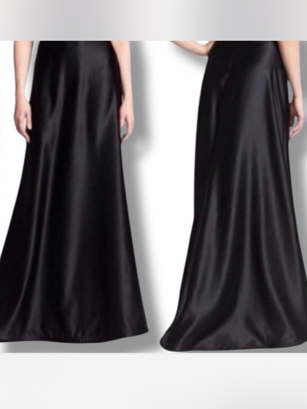 TADASHI SHOJI Black Satin Maxi Skirt